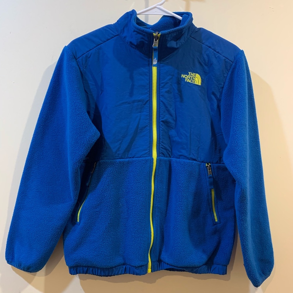 North Face Boys Zip Up Jacket Blue Size L (14/16)